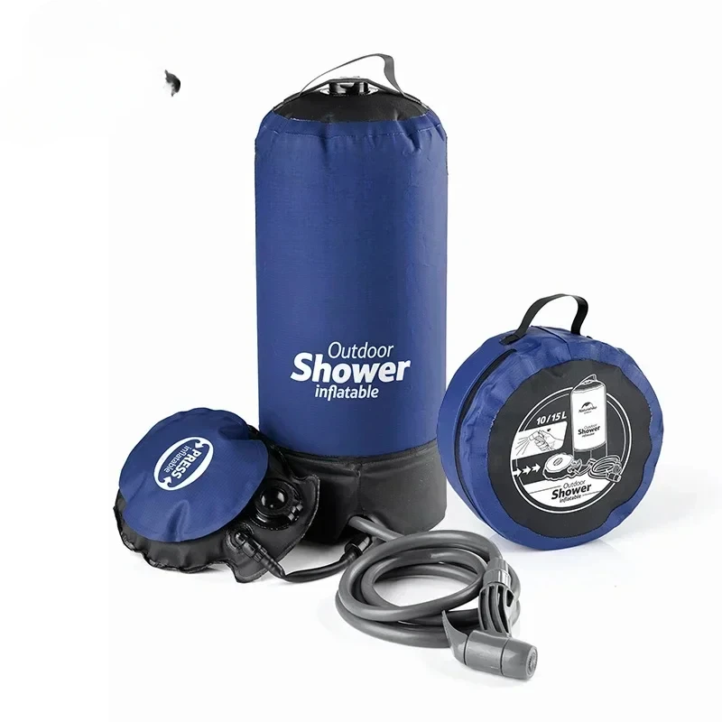 

11L Camping Shower Water Bag Faucet Portable Inflatable Car Washing Pressure Shower Bag Outdoor Tools Ultralight