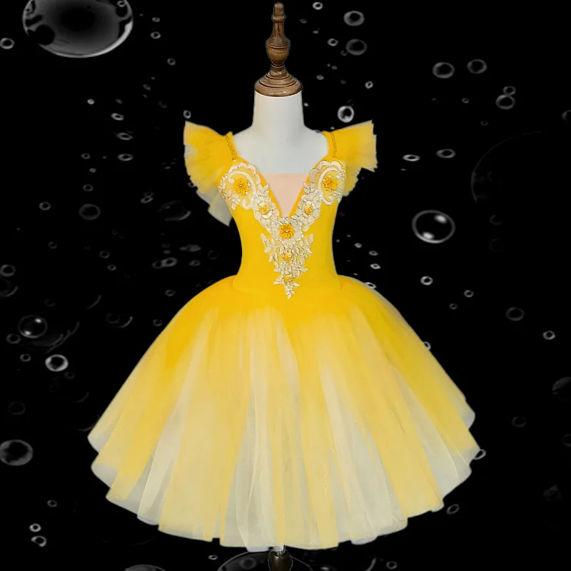 Vestido de princesa para bebé, vestido de Ballet, tutú largo romántico, bailarina profesional del lago de los cisnes, disfraz de hada para niñas y niños