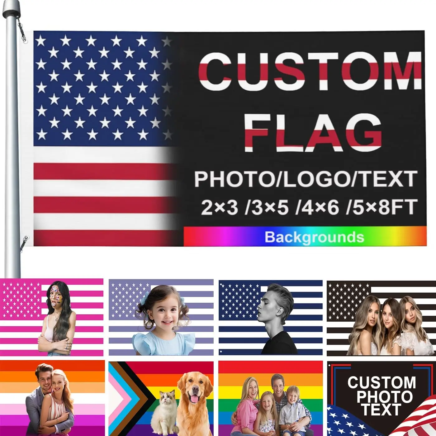 Flagnshow 100% Polyester Design your own logo America USA Custom Flag