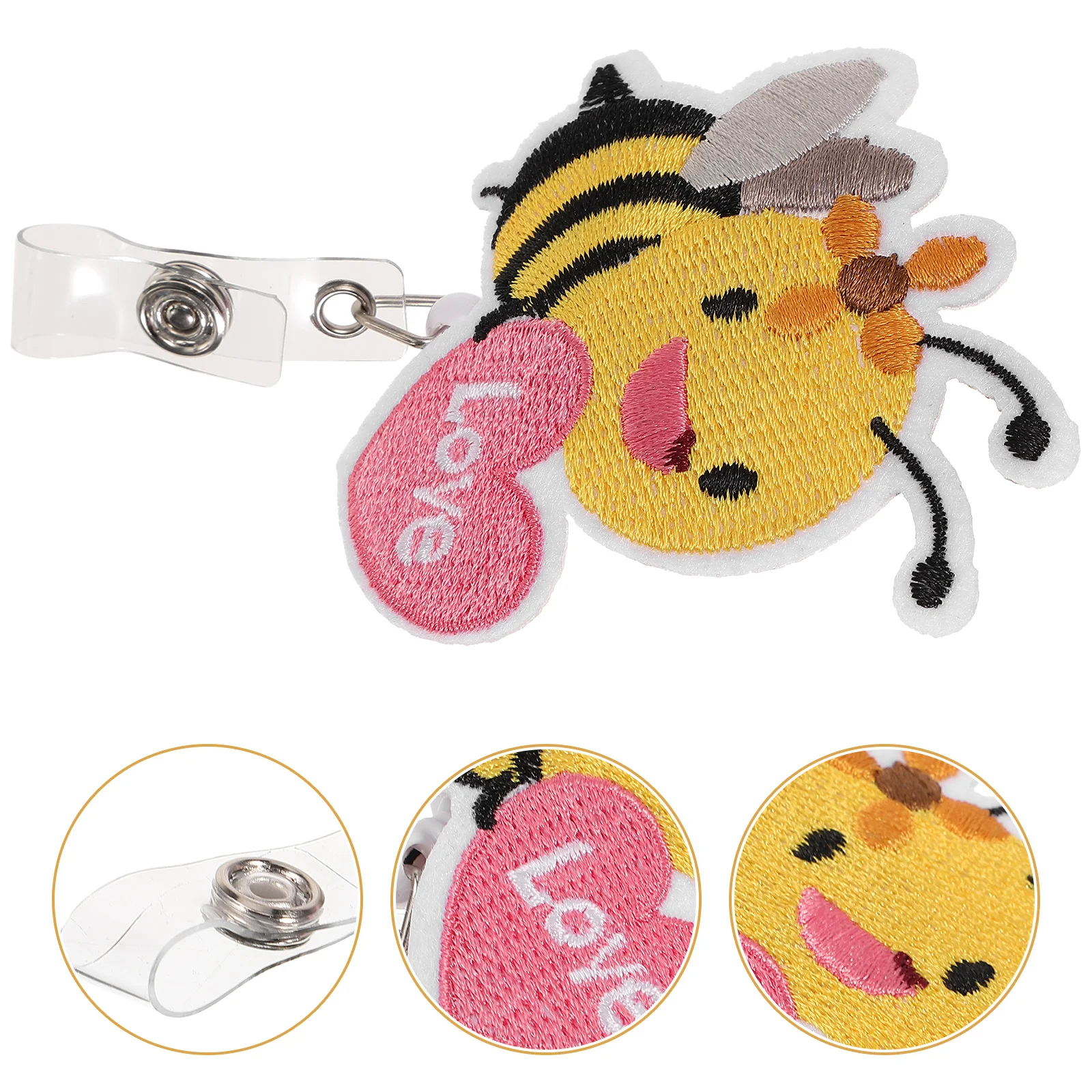 

Felt Bee Badge Portable Cards Clips Durable Holders Decorative Practical Buckles Animal Animals Adorable for Name Tag