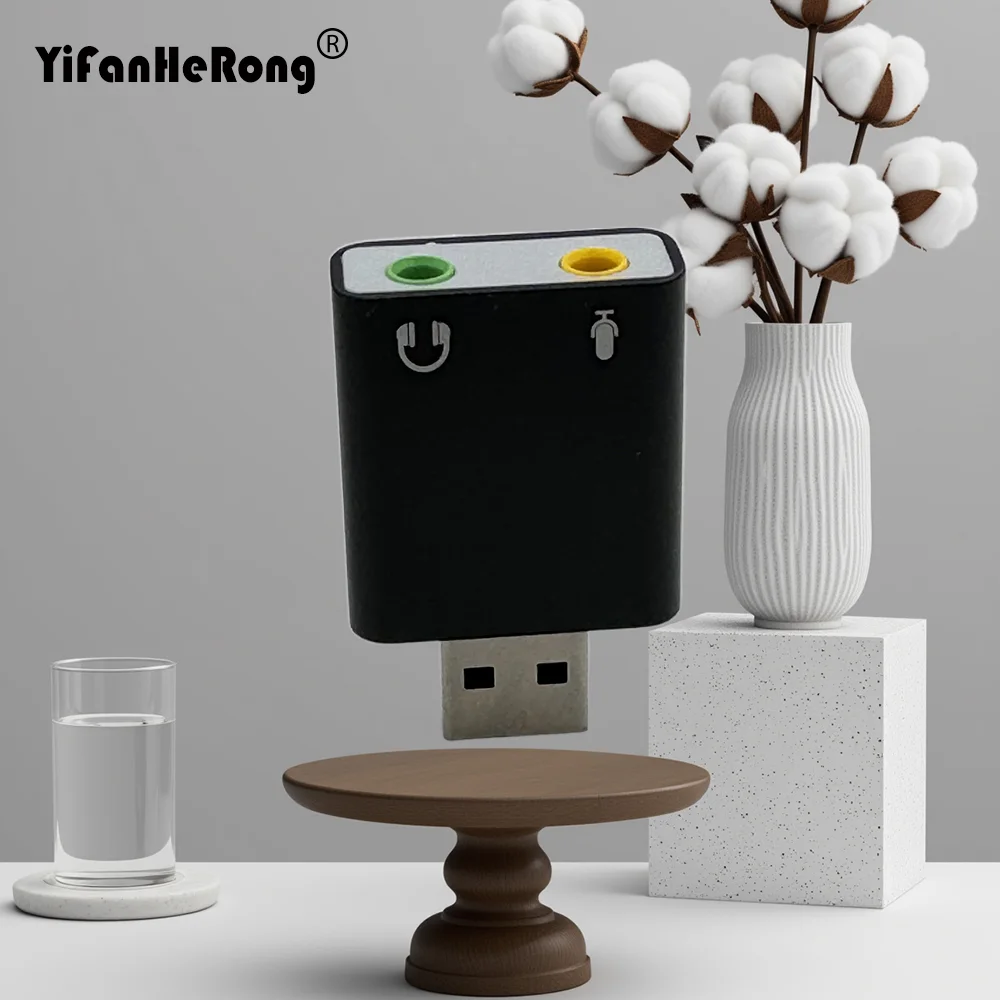 External USB Audio Sound Card USB To Jack 3.5mm Converter Headphone Adapter Mic Sound Card Headsets Virtual 7.1 Ch Microphone