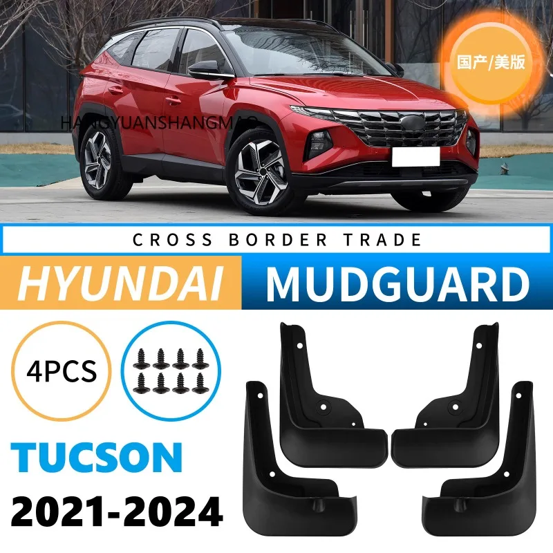 For Hyundai Tucson NX4 Hybrid N Line Mud Flaps 2021 2022 2023 2024 Car Splash Guards Fender Protector 4pcs Mudguards Accessories
