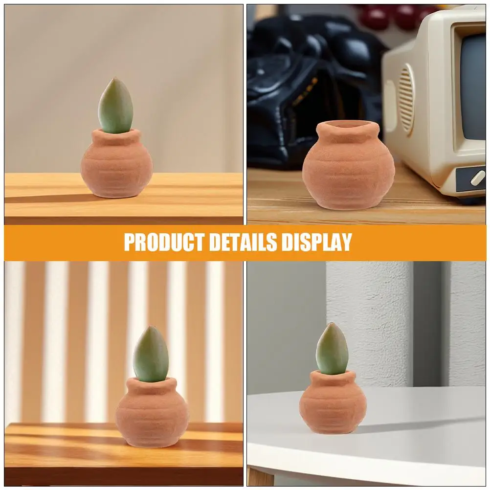 4 Pcs Mini Ceramic Flower Pots Small Round Basin for Plants Succulent Cactus Planter Nursery Clay Pot Gardening
