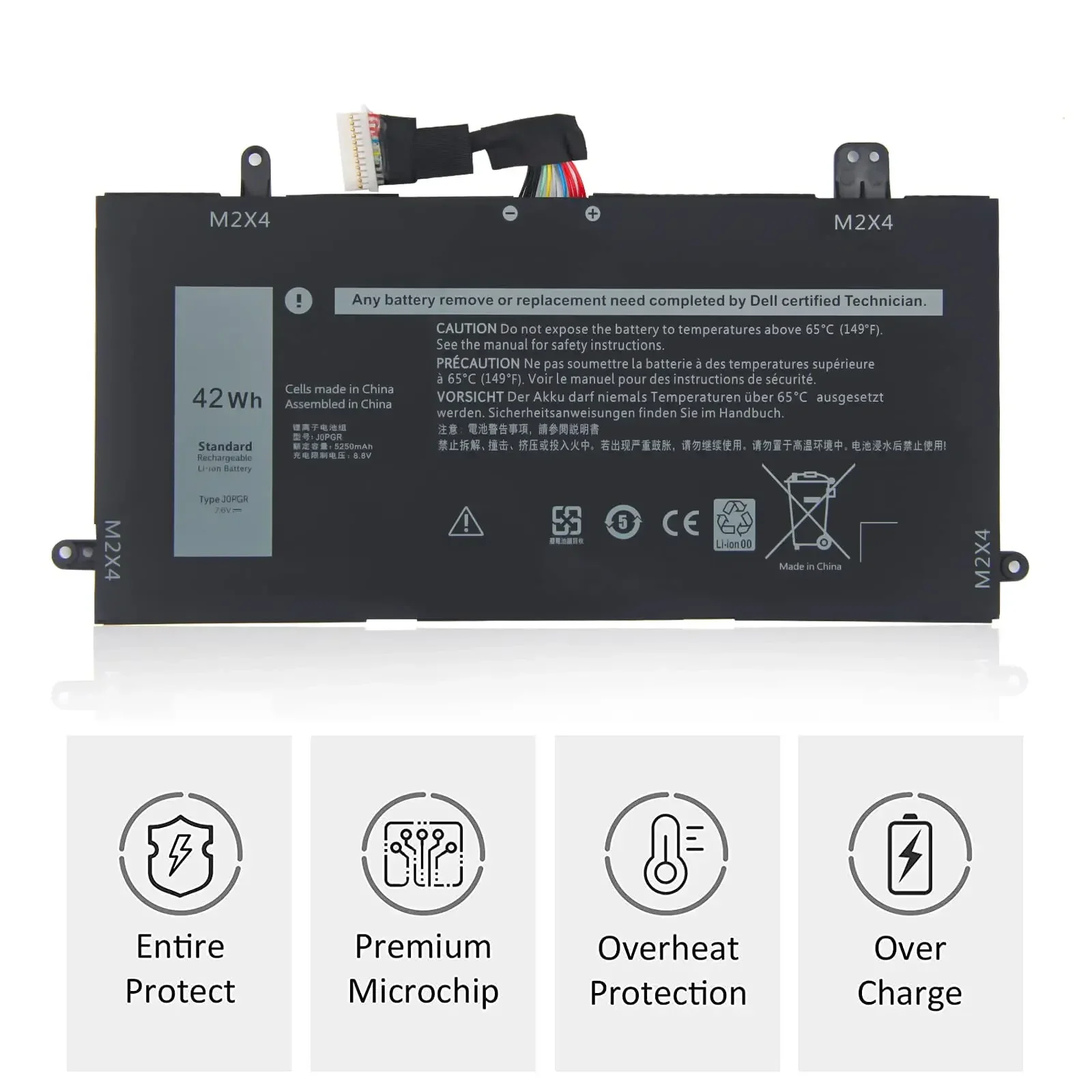 Imagem -06 - Bateria do Portátil para Dell Latitude 5285 em Dell Latitude 5290 Série em T17g T17g001 T17g002 0j0pgr Jopgr 0rdyct Rdyct Rdyct J0pgr