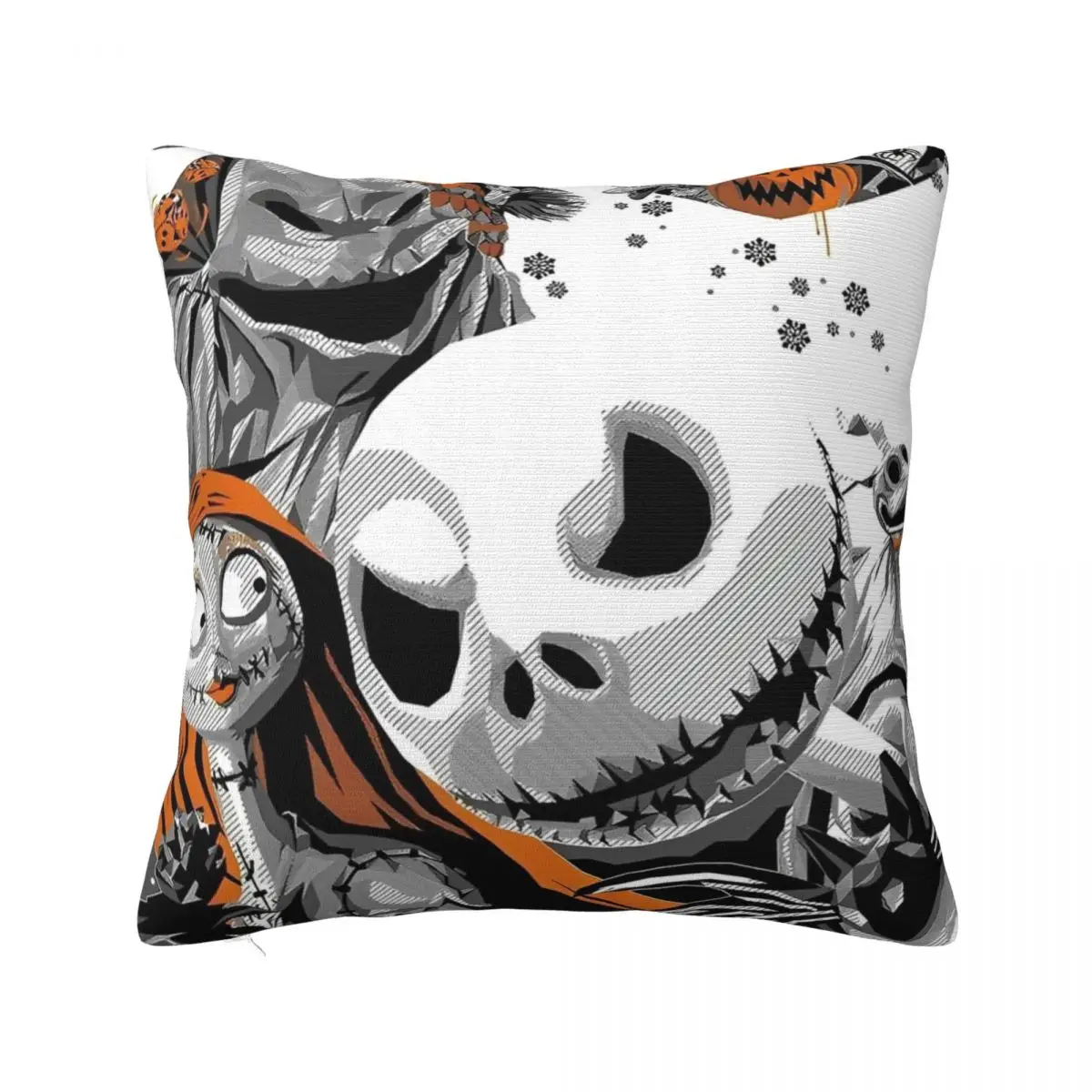 

Print The Nightmare Before Christmas Pillowcase Polyester Cushion Cover Cartoon Halloween Throw Pillow Case Cover Home Zippered