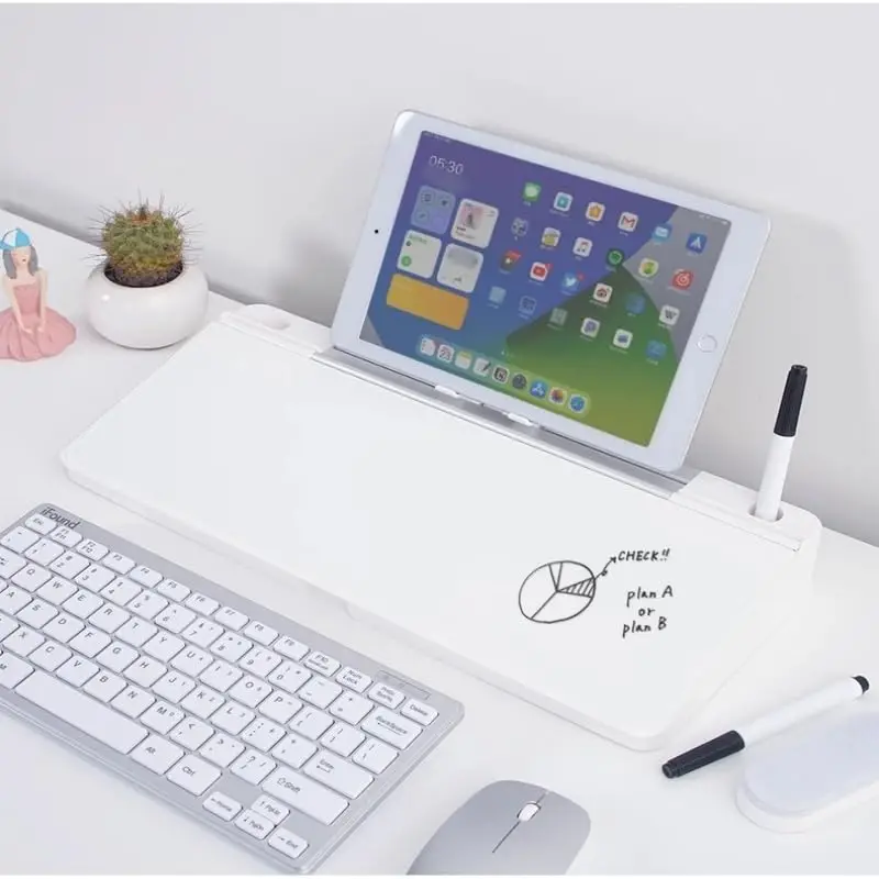 Desktop Glass Dry Erase Board,Computer Keyboard Stand White Board Surface Pad,Computer Buddy