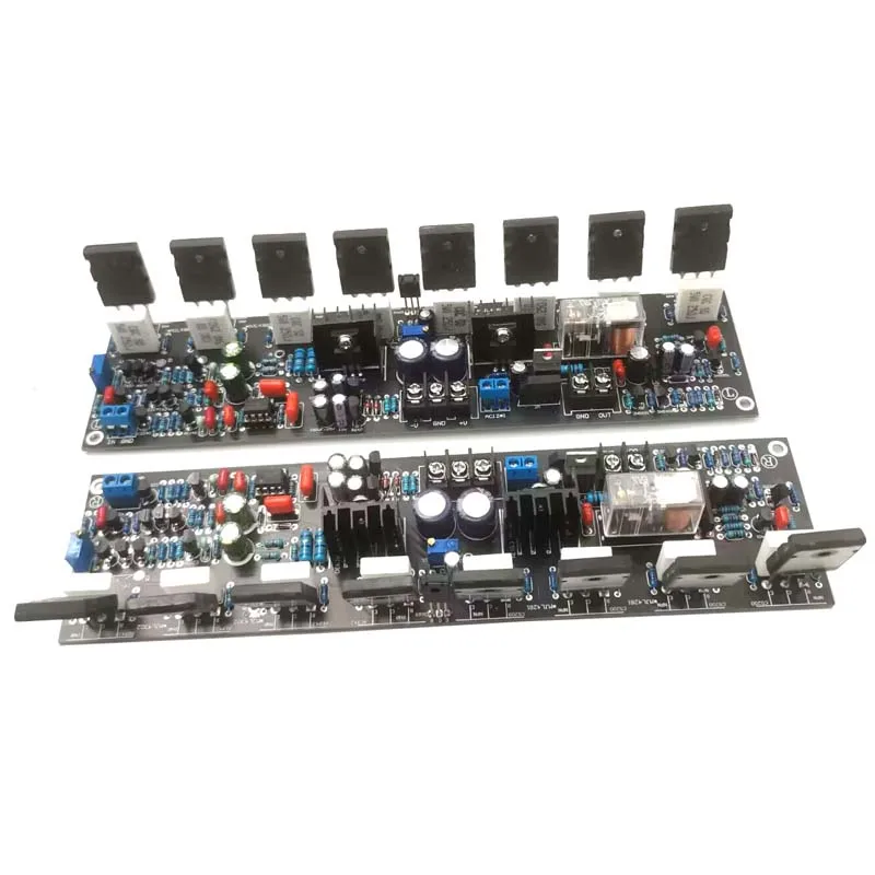 Alta qualidade 2 peças e405 300wx2 toshiba 2sa1943 2sc5200 hifi ajustável classe a placa amplificadora de alta potência com circuito de proteção