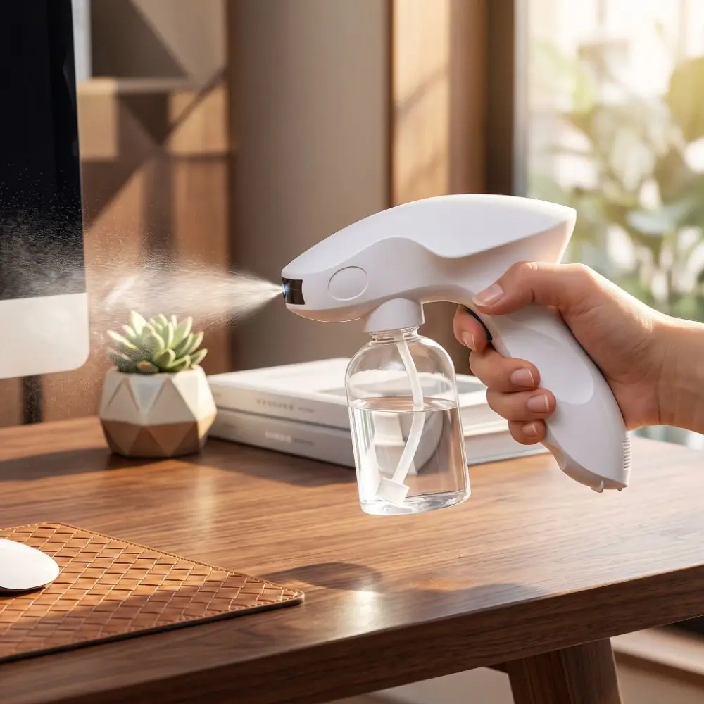 Blue Light Electric Atomizer Sprayer Rechargeable Handheld Mist Spray Machine Wireless Portable Shark Shaped Disinfector