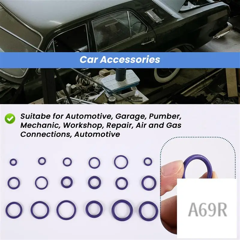 

A69R-225Pcs Seal O-Ring R22 R134A Air Conditioning O-Ring Rubber Washer Assortment Pl Car Accessories