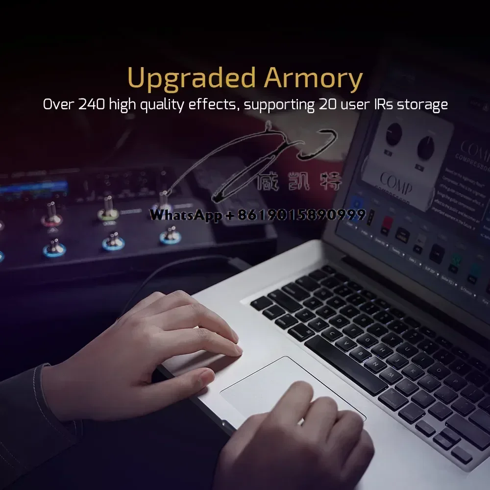 Valeton GP200 Gitaar Basversterker Zwart Modellering IR Simulatie Multi-effecten met voedingsadapter Pedaaleffecten