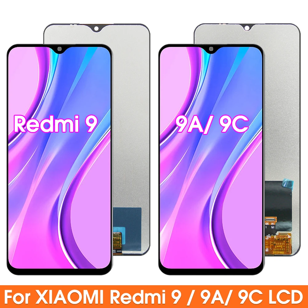 Display Screen for Xiaomi Redmi 9 M2004J19G M2004J19C Lcd Display Touch Screen with Frame for Redmi 9A / Redmi 9C Replacement