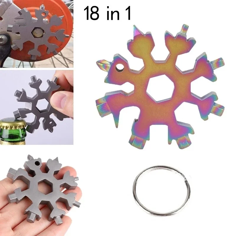 Mini 18 w 1 płatek śniegu wielu narzędzie klucz klucz oczkowy klucz sześciokątny wielofunkcyjny odkryty Hex narzędzie wielofunkcyjne Multitool