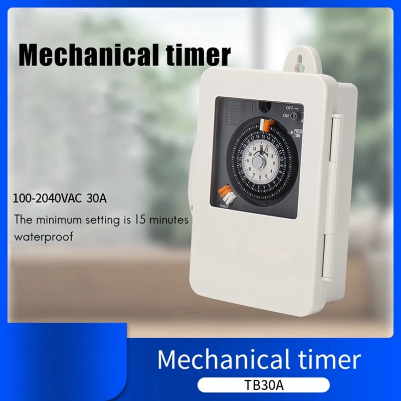 Timer meccanico TB30A Timer industriale temporizzazione minima interruttore di controllo del tempo di 15 minuti con batteria