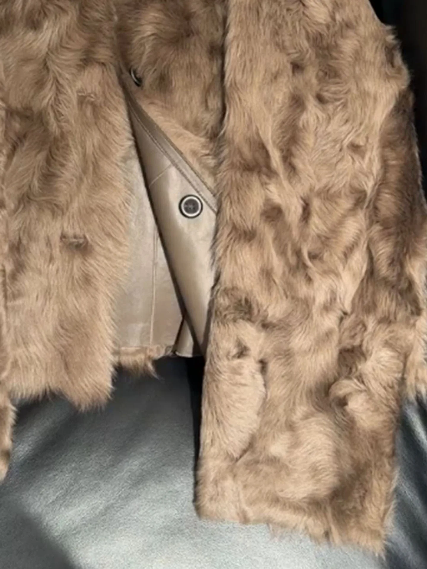 Unieke Super Sli Brown Thiened Fce Dames Winter Jaet 2025, Nieuwe High-End Casual Bont Lederen Geïntegreerde Ort Jas