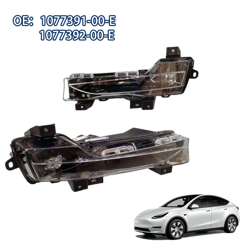 

2pcs Auto Parts Front Fog Light Daytime Running Light 1077391-00-E 1077392-00-E For Tesla MODEL Y 107739100E 107739200E