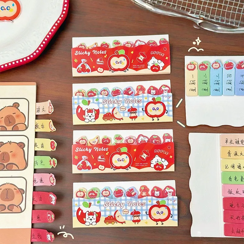 120 ورقة مؤشر كرتوني مذكرة لاصقة Kawaii Post مذكرة الوسادات ملصقات لطيف مدرسة مكتب طالب القرطاسية رسالة ملاحظات ملصق