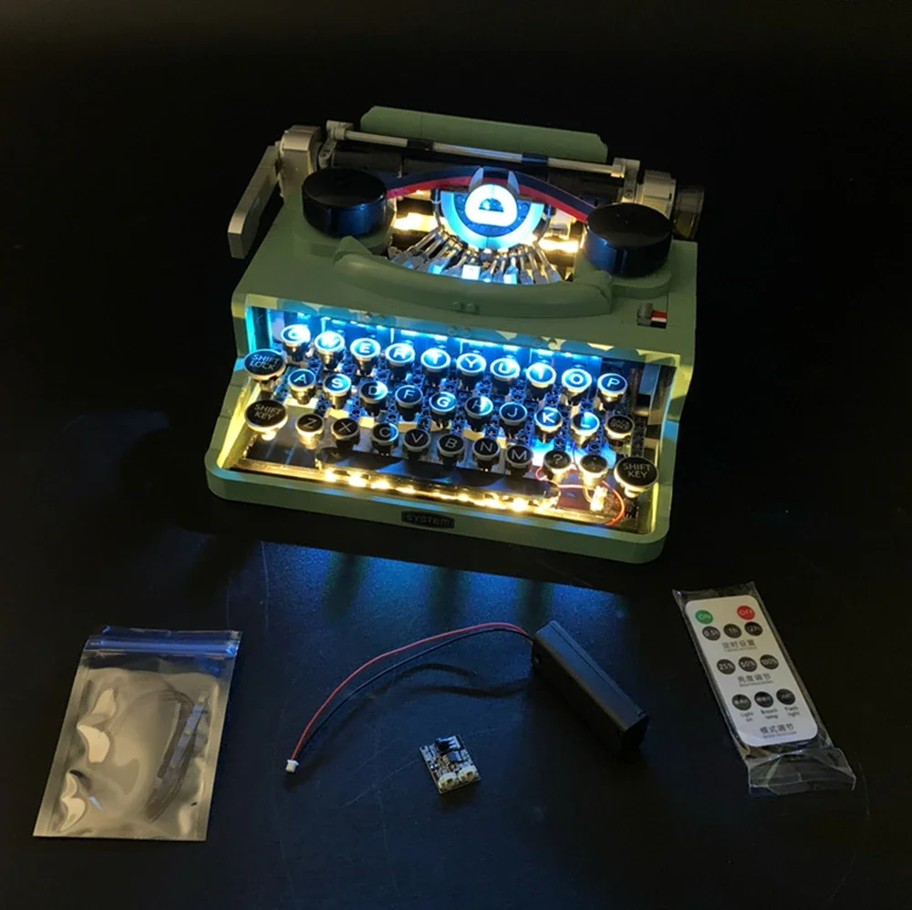 

Светодиодный светильник, совместимый с ретро пишущей машинкой 21327, строительные блоки, лампа с дистанционным управлением (не включает строительные блоки), рождественский подарок