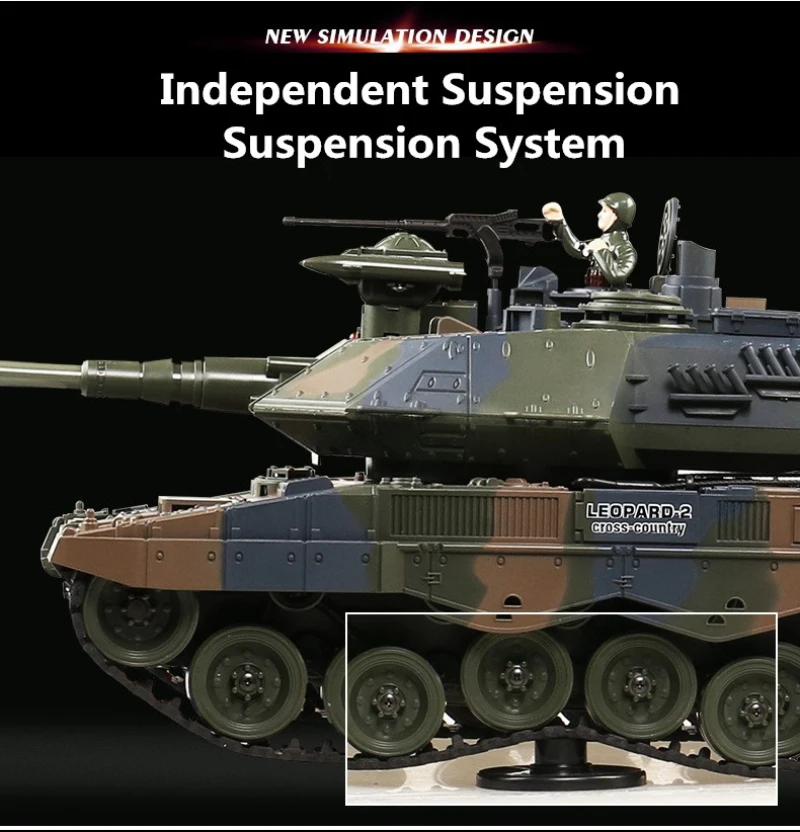 

Немецкий танк Tiger 2A6 для симуляции боя, военный радиоуправляемый танк 1:18 2.4G с дистанционным управлением, функциями дыма, звука, BB-пуль и световых эффектов