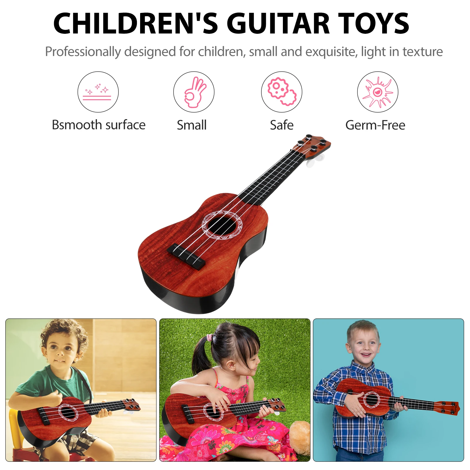 Crianças instrumento musical brinquedo mini ukulele para crianças portátil guitarra de plástico brinquedo divertido presente educativo para o festival
