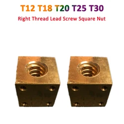 1pc T12 T18 T20 T25 T30 Brass Lead Screw Square Nut Trapezoid Screw Support Nut Right Thread