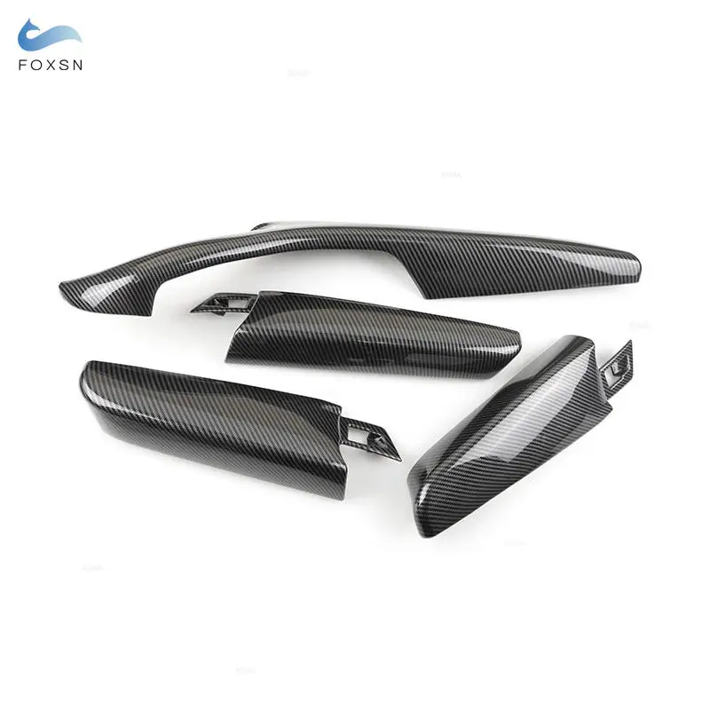 For BMW 5 Series F10 F18 2011-2017 4pcs LHD/RHD Carbon Fiber Texture Driver Side Door Handle Armrest Panel Cover Protective Trim