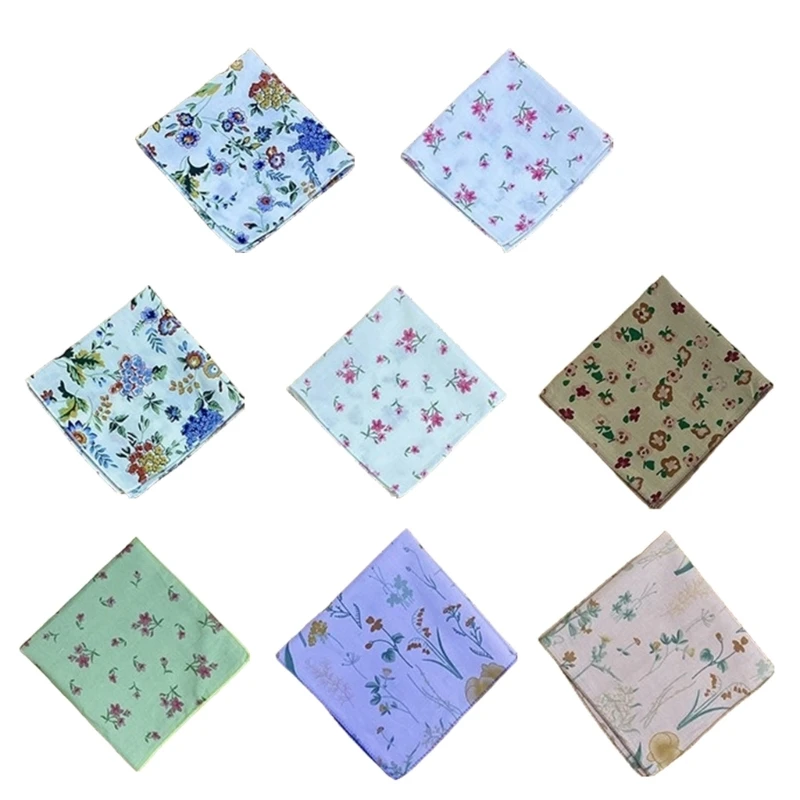 

Floral Pattern Handkerchief Ladies Kidcore Hankies 10x10inch Large Bandana