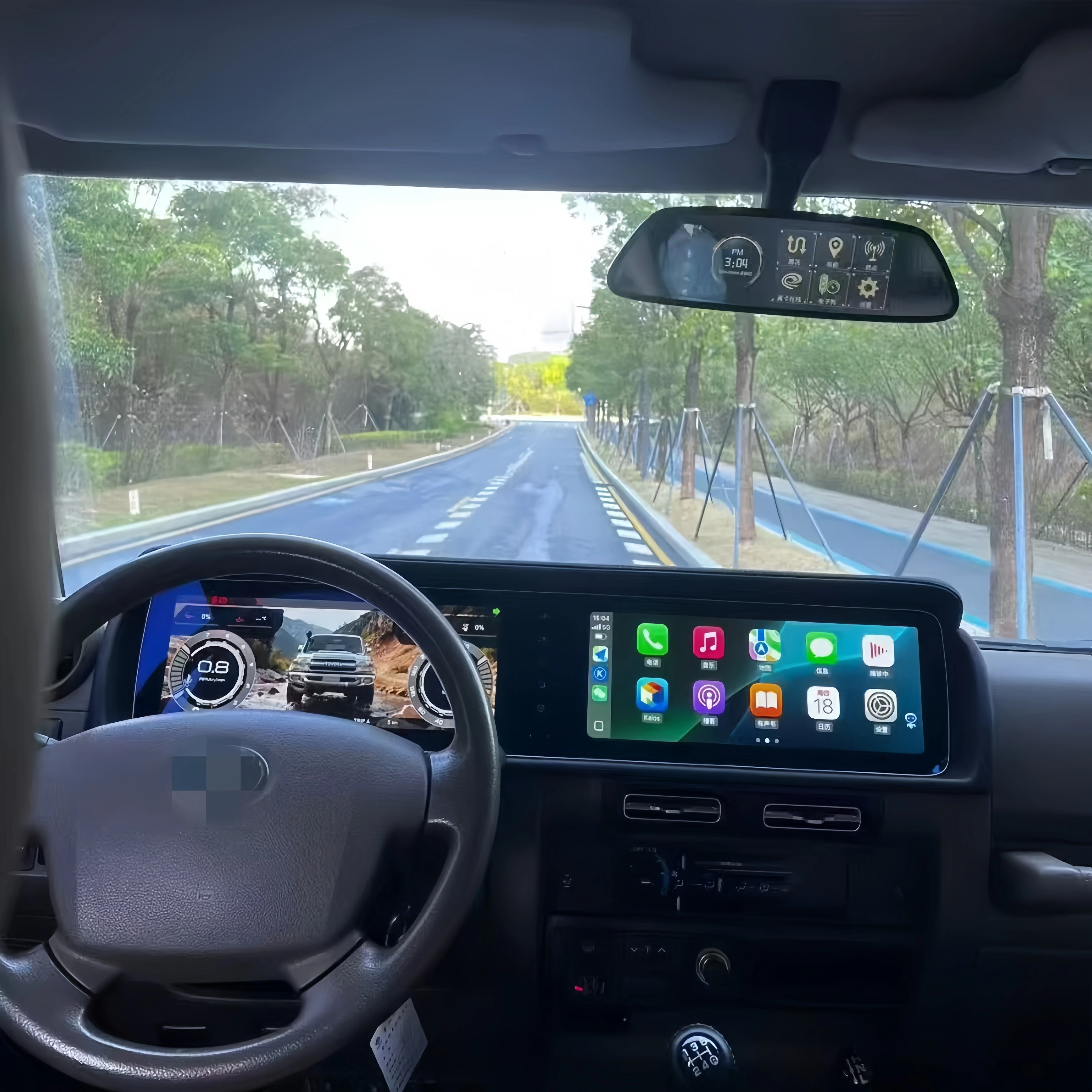 

24,6-дюймовая автомагнитола для Toyota Land Cruiser LC76 2008-2022 с умной навигацией, беспроводным CarPlay, Android Auto и HD-мультимедийным дисплеем