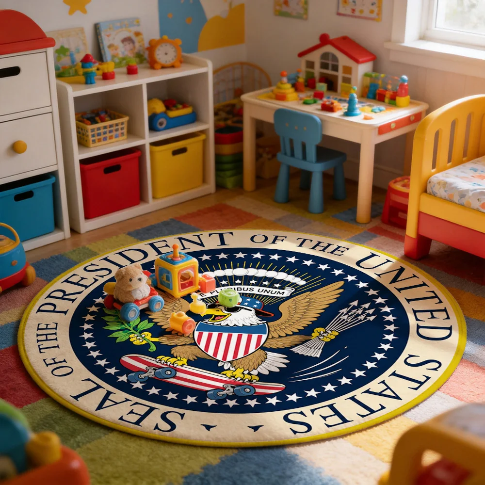 President of the United States Seal Area Rug Patriotic American Decor Entrance Mat for Home Office