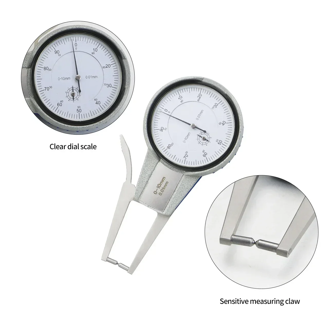 Shahe indicador de calibre de discagem externa 0-10mm/0-20mm medidor de pressão dial ferramenta de medição de calibre de pinça interna