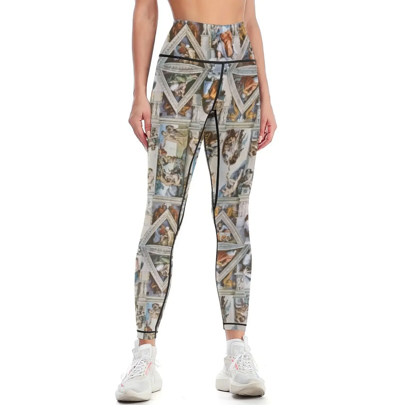 

Michaelangelo - Sistine Chapel Ceiling Leggings exercise clothing for sportswear for gym Women's sports Womens Leggings