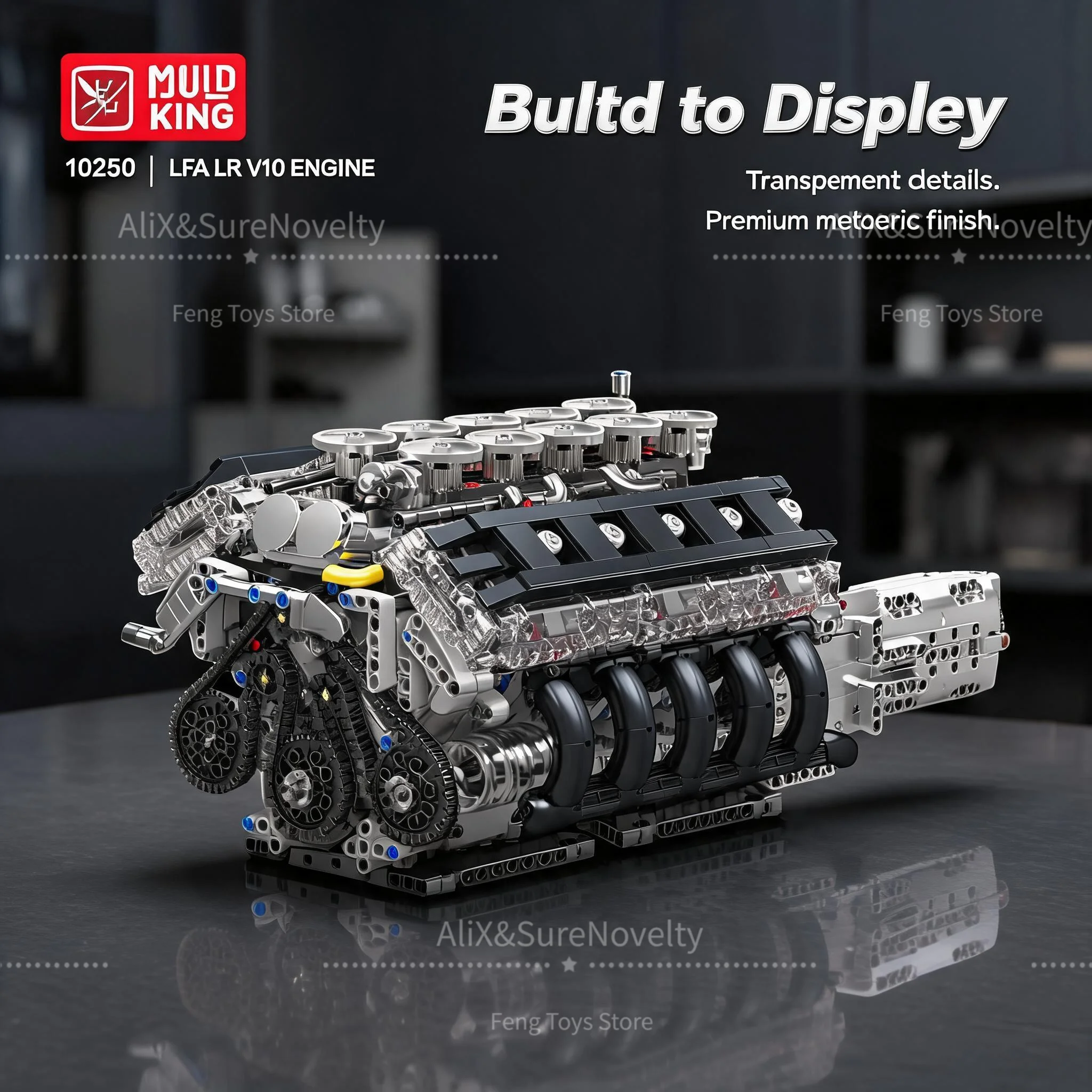LR V10 Engine Model Kit, Car Motor Set | Engine Kits That Runs, DIY Mechanical Building Set, 14+, STEM Educational Toy,Car Motor