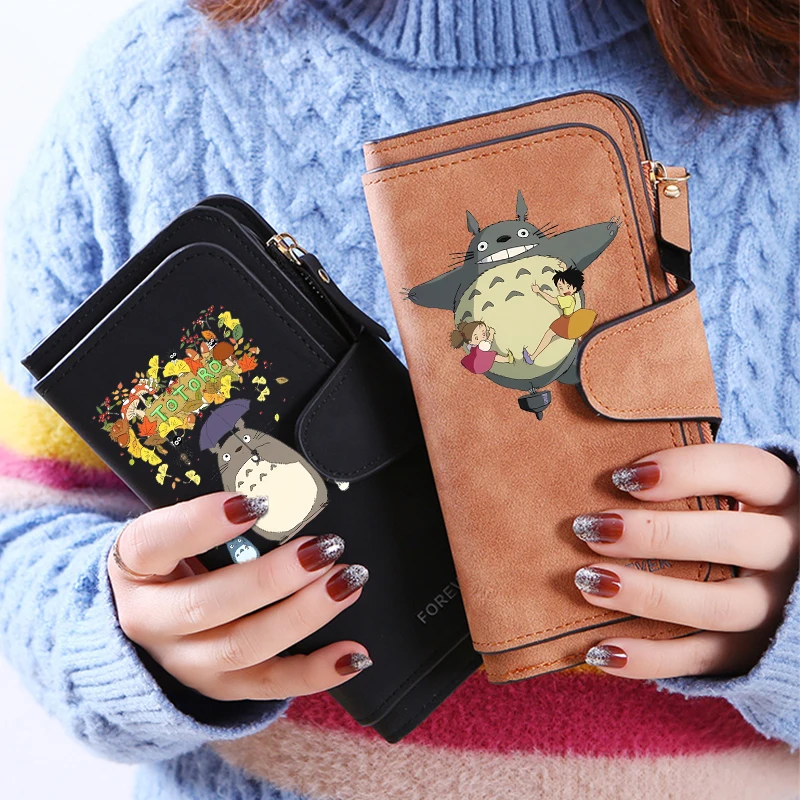 Cartera larga para mujer My Neighbor Totoro, cartera de gran capacidad con diseño de dibujos animados de moda, cartera con clip para tarjetas, monedero, regalo de cumpleaños para amigos