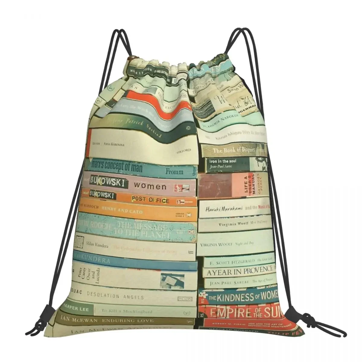 Bookworm Backpacks Casual Portable Drawstring Bags Drawstring Bundle Pocket Sports Bag BookBag For Man Woman School