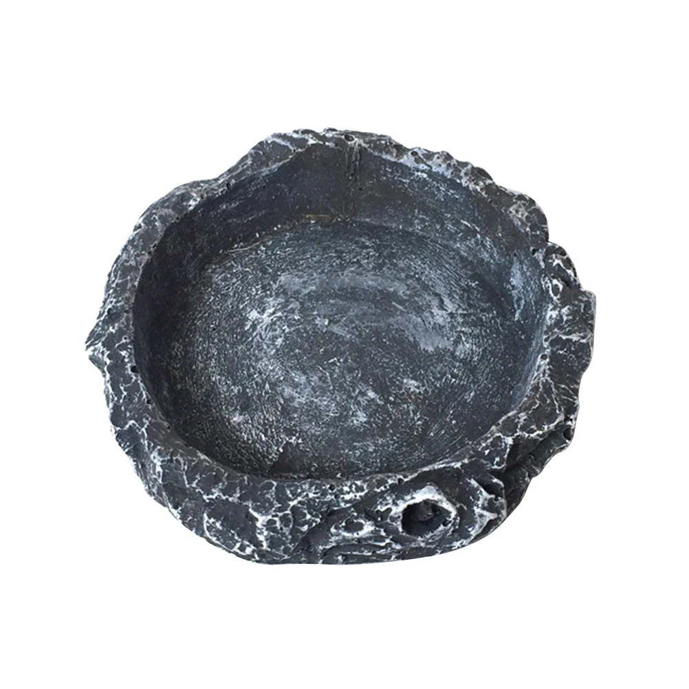 

Reptile Special Basin Synthetic Resin Small Round Grey Lizard Snake Storage Container Smooth Inner Surface Easy Clean Stable