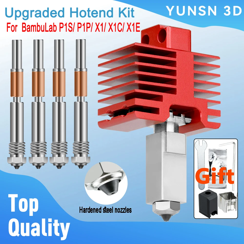

Обновление Hotend TZ4.0 для BambuLab P1S P1P X1 X1C X1E Цельные комплекты сопел из закаленной стали Hot End для деталей 3D-принтера Bambu Lab