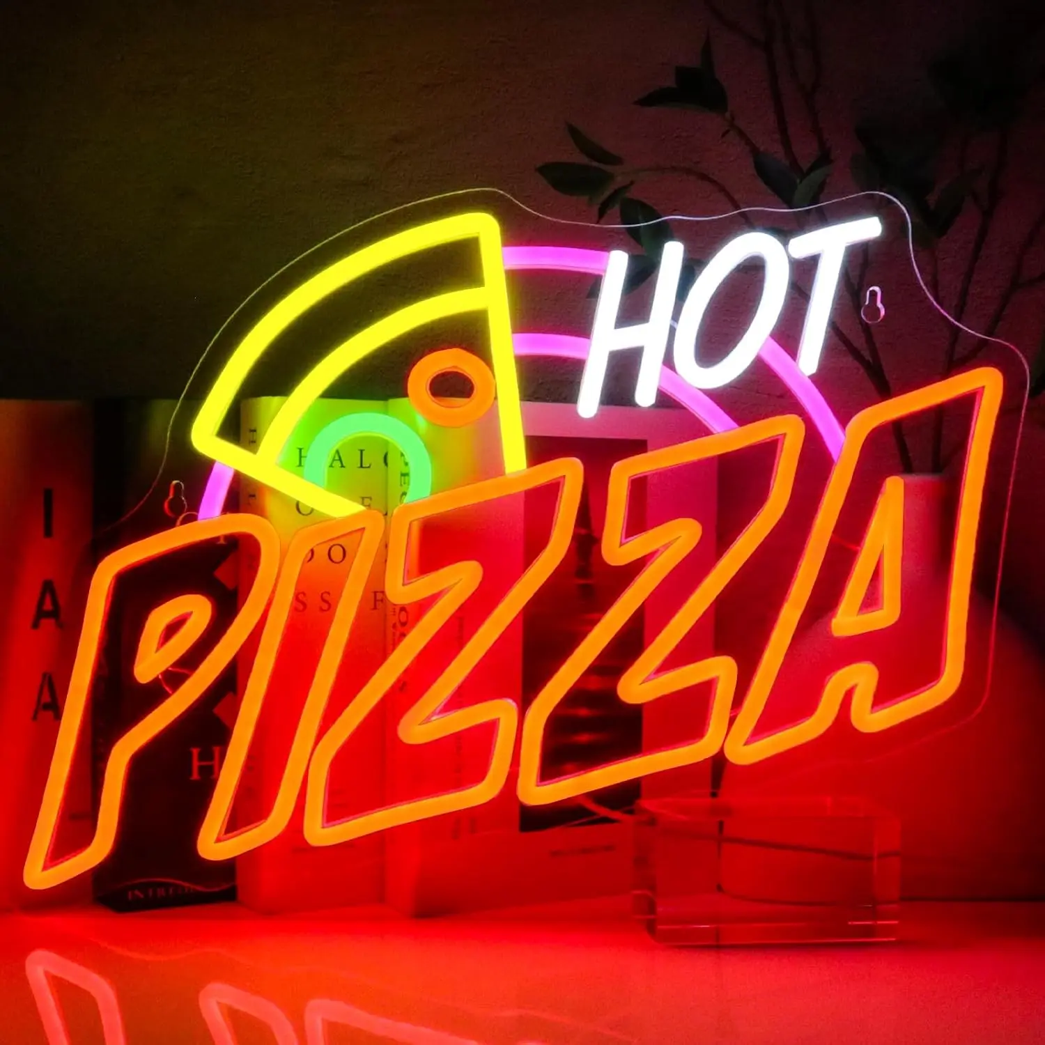 

"Elegant Pizza Neon Sign - Wall Decor, USB Powered, Dimmable LED for Pizzeria, Restaurant, Bar, Party, and Business"