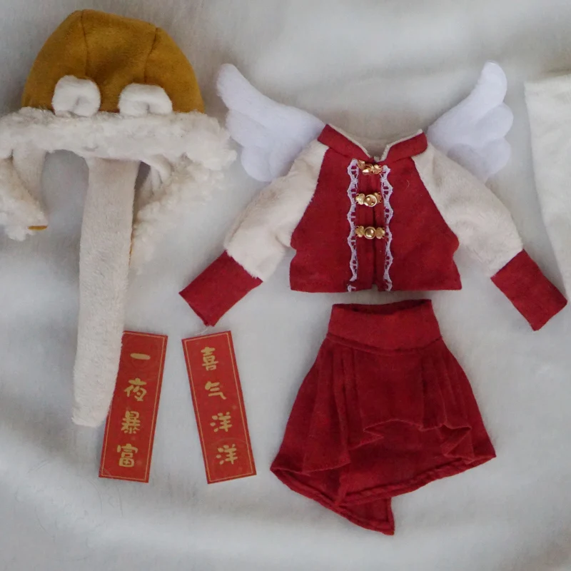 Ob24 Blyth Barbi 1/6 Figuur Pop 1/4 Schaal Bjd Kleding Rode Kerst Schattige Outfit Voor Bjd/Sd Yosd Msd Meisje Of Jongen A1576