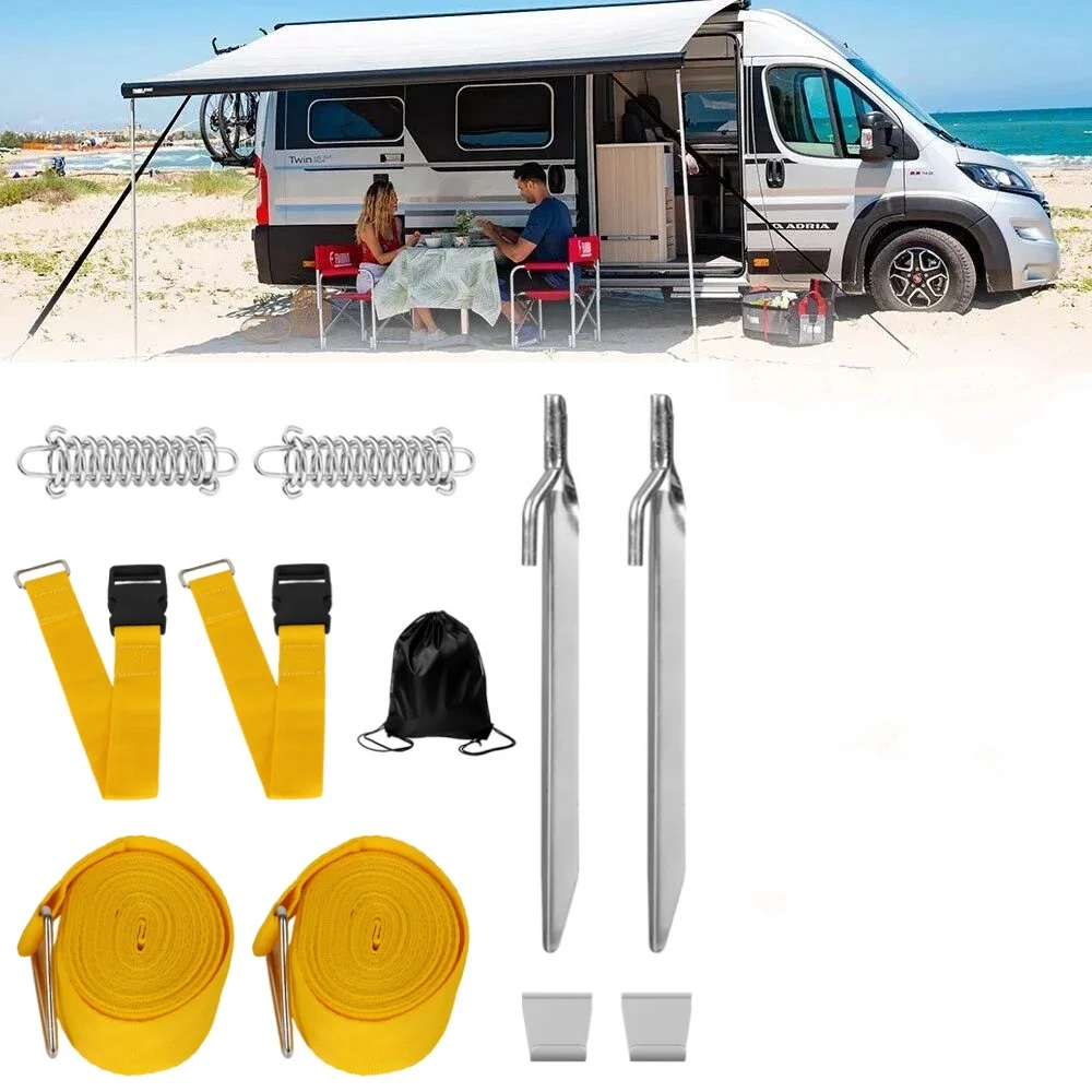 Caravan Camping Awning Tie Down Kit Awning Wind Stabilizer Camper RV Motohome Awning Anchors Accessories For Fiamma Dometic