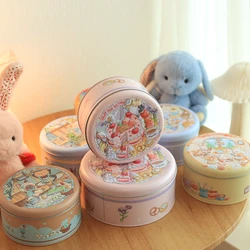 New Cartoon Cat Storage Tin Box for Jewelry Candy Wedding Favor Round Metal Cookie Organizer Container Home Decorative Gift Box