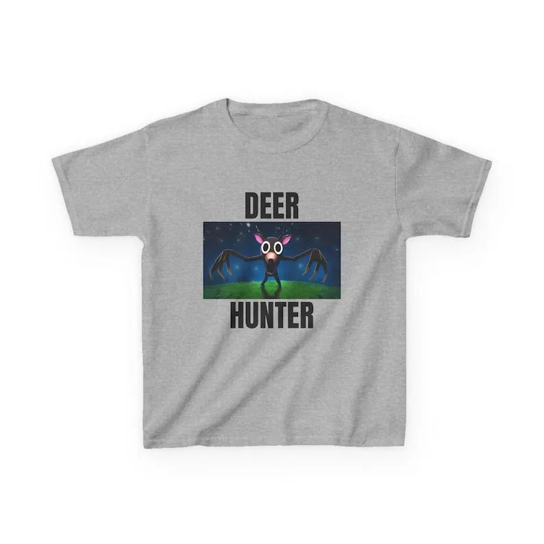 Youth Deer Hunter T-Shirt: 99 Nights in The Forest Parody Tee Graphic T Shirts Vintage Shirt Men Clothing Streetwear Cotton Tees