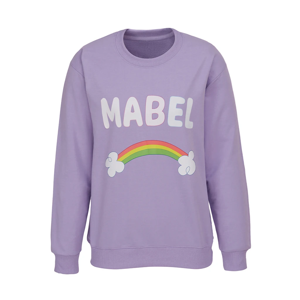 Bluzy Mabel Pines przebranie na karnawał Mabel Pines fioletowa tęczowa gwiazda bluza Halloween karnawałowy kostium sweter z nadrukiem Top 3D