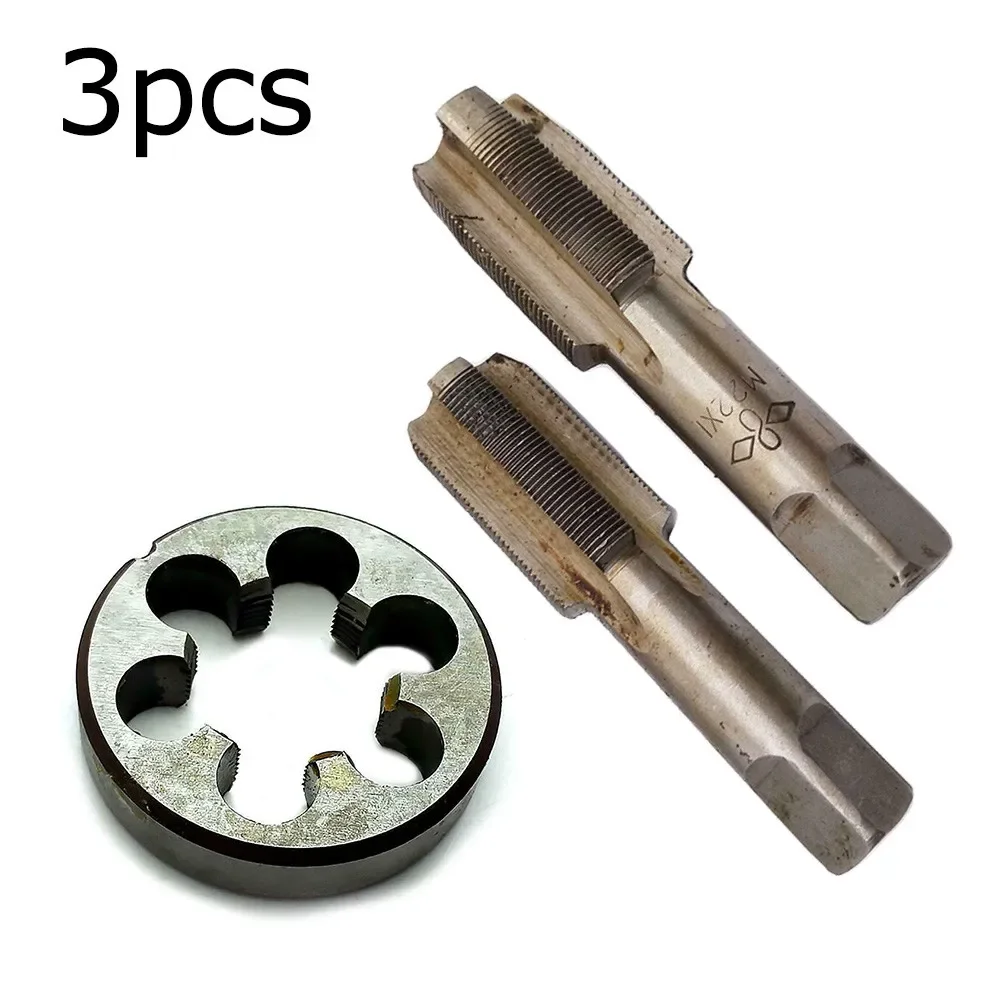 Tap Die Set HSS M22 X 1mm Taper  Plug Tap  M22 X 1mm Die Metric Thread Right Hand HSS Screw Tap Drill Bit Set Hand Tools