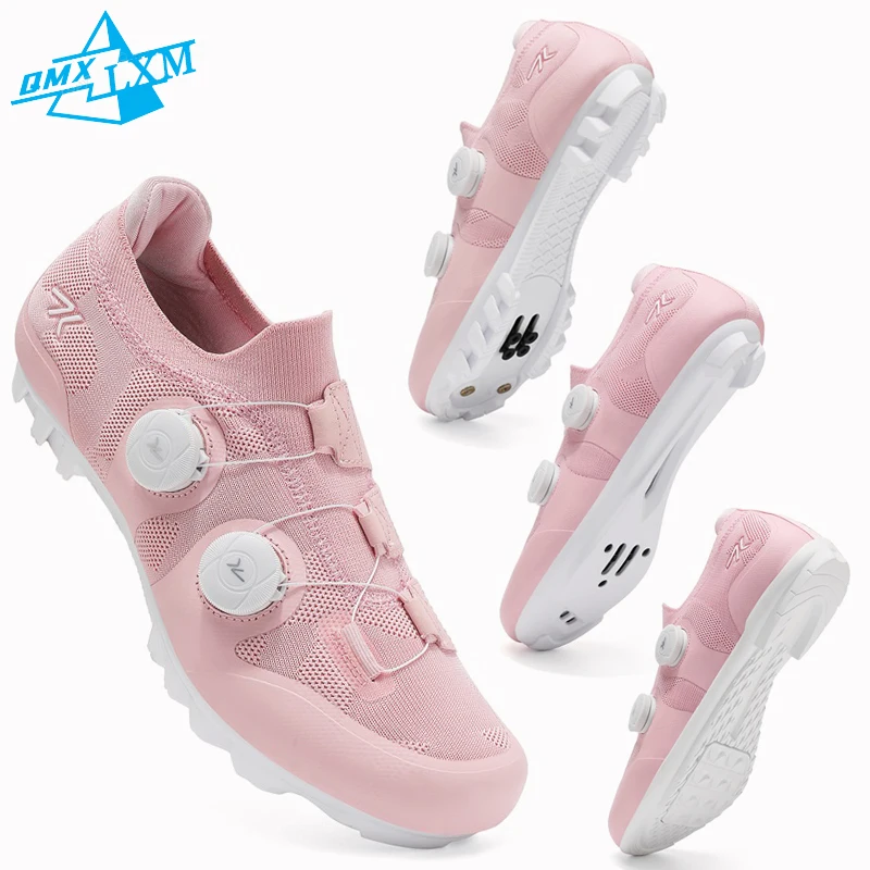 

White Speed Road Cycling Sneaker Men's Women Pink Mtb Cycling Shoes Outdoor Cleat Flat Cycling Pedal Mountain Bicycle Footwear