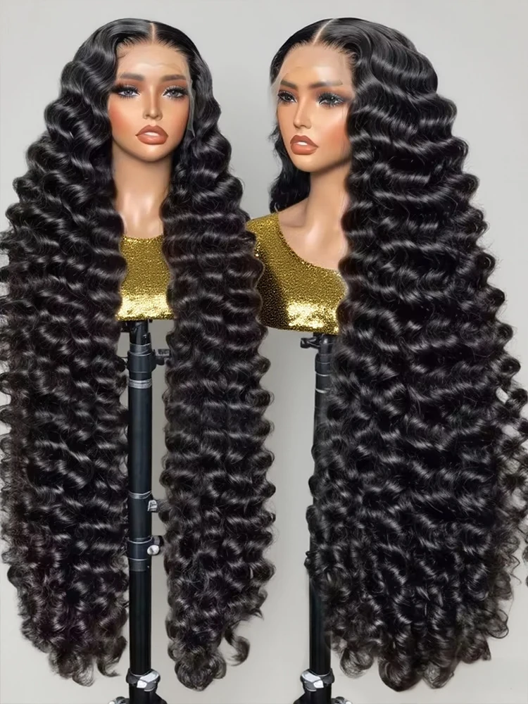 300% Density Loose Natural Wave 13x6 Lace Front Human Hair Wig 30 40 Inch Water Deep Wave 13x4 360 HD Lace Frontal Wig Curly Wig