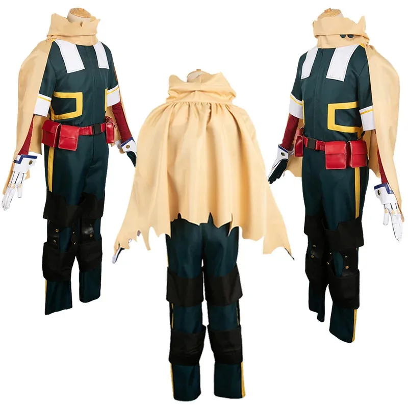 25COSMidoriya Izuku تأثيري فانتازيا الباروكات زي أنيمي الأكاديمية Outifts الرجال لعب الأدوار عباءة ملابس كاملة الذكور حفلة الهالوين S