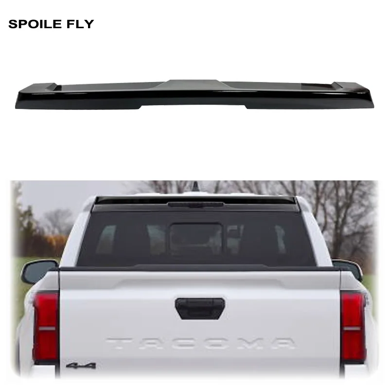 2024 2025 2026 For Toyota Tacoma Double Cab 4 Door SR5 TRD Sport Rear Spoiler Cab Roof Wing Lip By High Quality ABS Gloss Black
