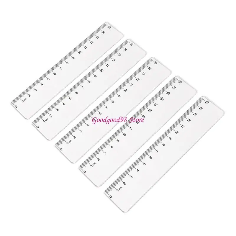 5 قطعة 15 سنتيمتر 20 سنتيمتر حاكم بلاستيكي مسطرة مستقيمة مجموعة مسطرة المدرسة الابتدائية مسطرة واضحة اللوازم المكتبية المدرسية #1