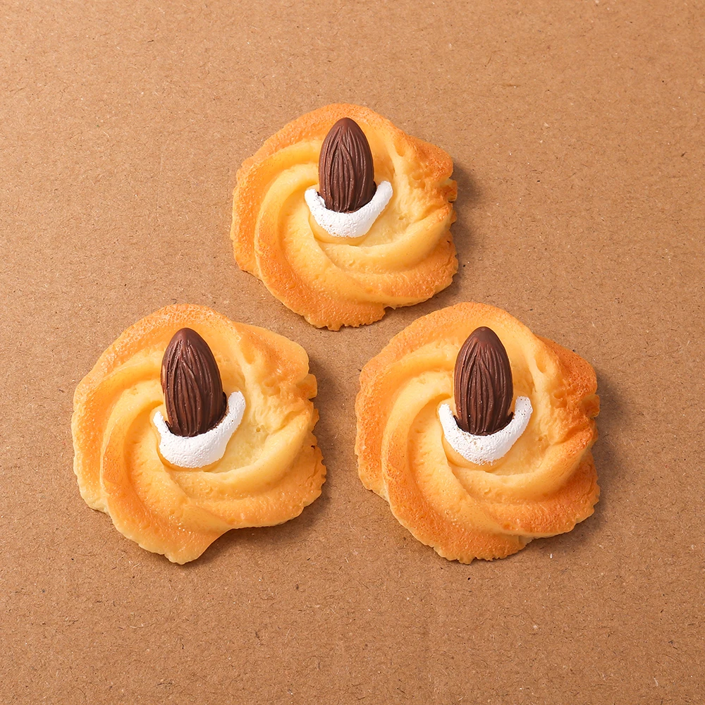4pcs Simulation Cookies Waffle Charms for DIY Jewelry Making