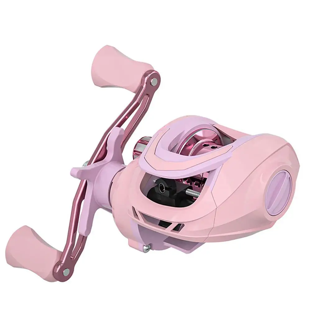 

New Pink 3+1BB Magnetic Brake System Baitcasting Fishing Reel Gear Ratio 7.2:1 Left/Right Handed Ultra Light Fishing Wheel