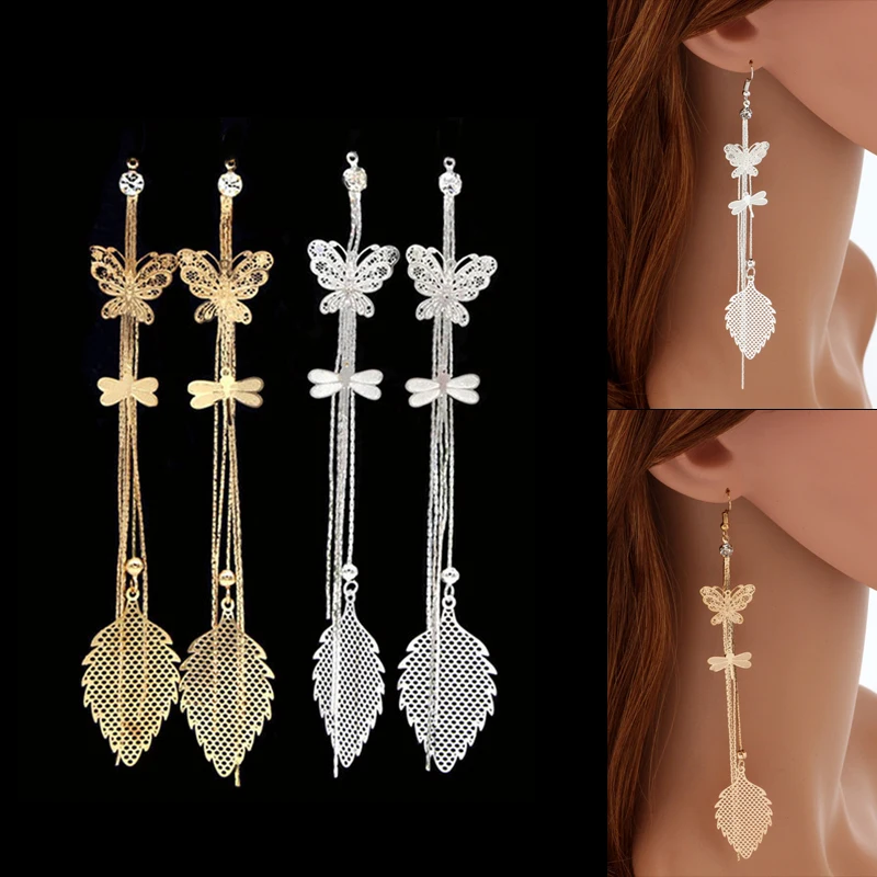 

Engood 50Pcs Rhinestones Dragonfly Butterfly Leaves Long Button Sewing Trim & Embellishments Craft Buckle DIY Jewelry Earring